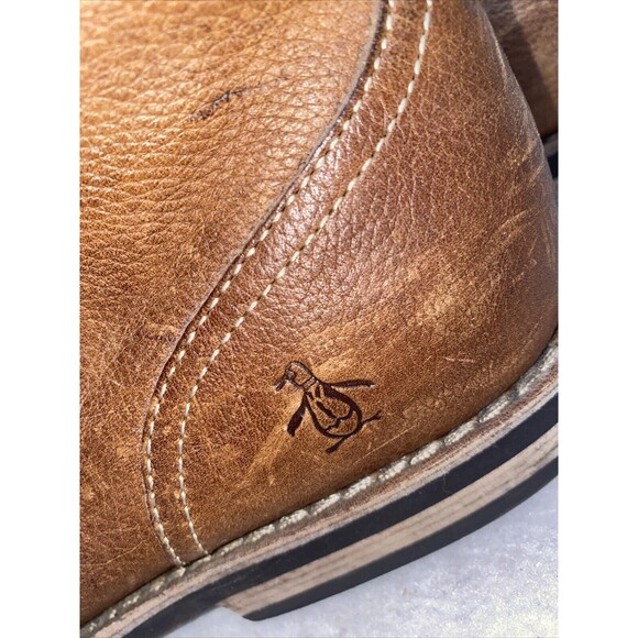 Penguin Jerry Jeff  Men Leather Brown Boots Chukka 13 Munsingwear Preppy - Picture 2 of 16